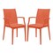LeisureMod Weave Mace Indoor/Outdoor Chair (With Arms), Set of 2